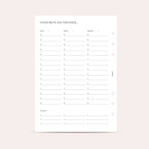 Weekly insert - timetables