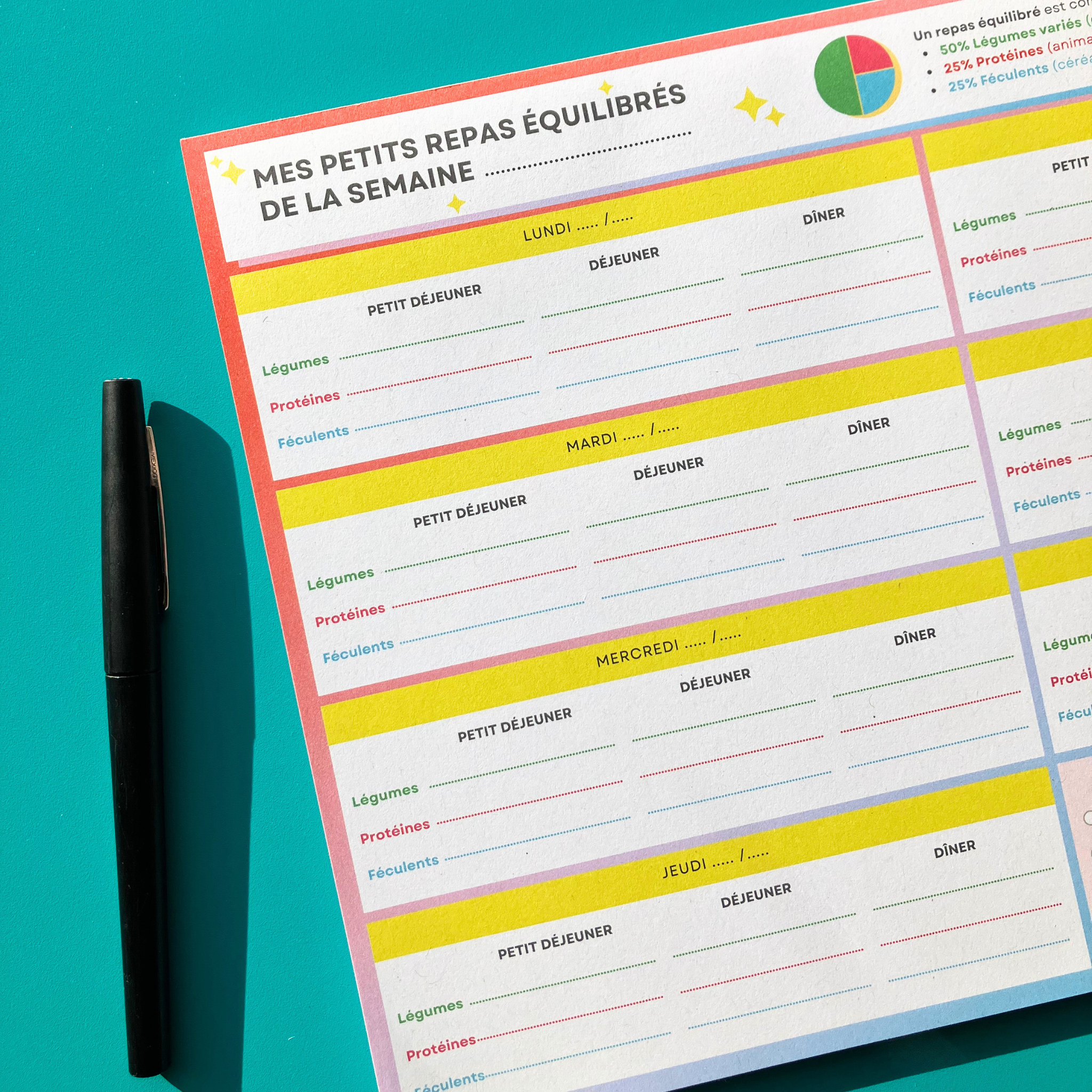 Bloc-Notes A4 - Planificateur Repas