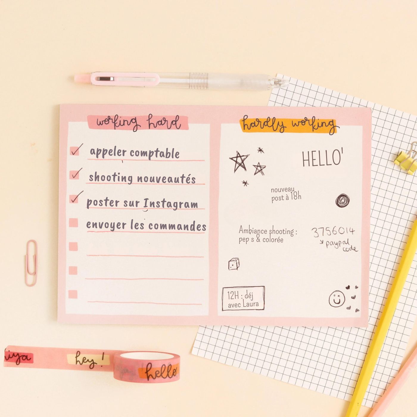 To-do bloc notes - Work hard