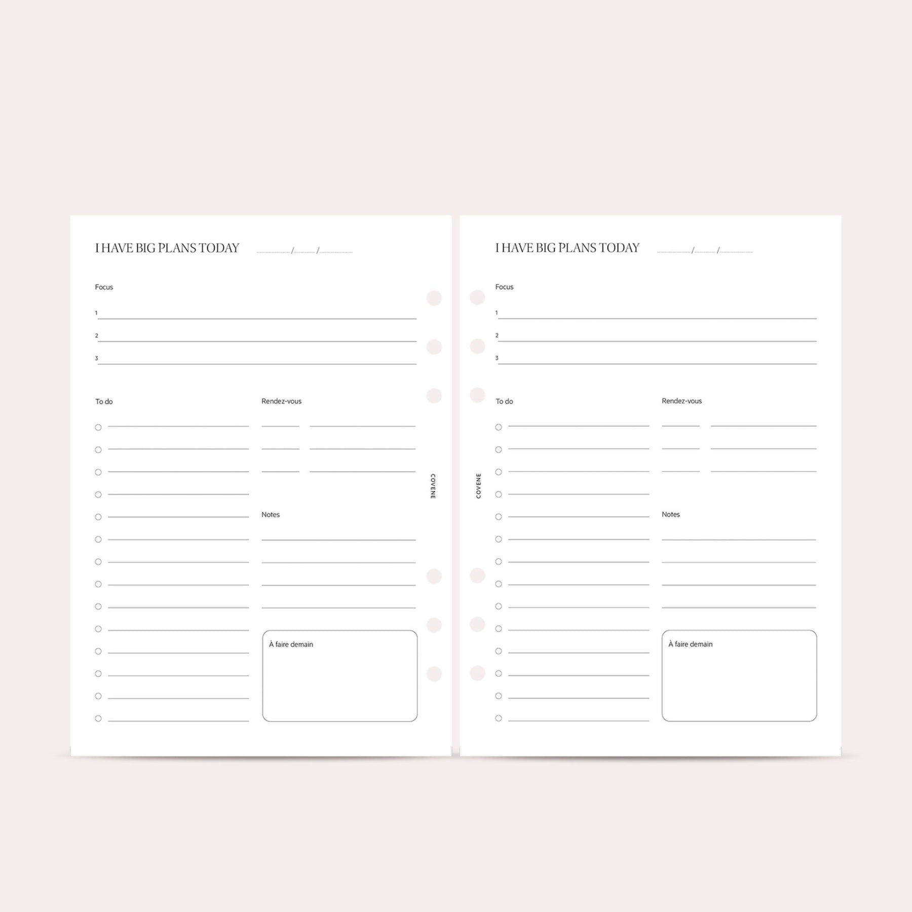Insert journalier - to do list