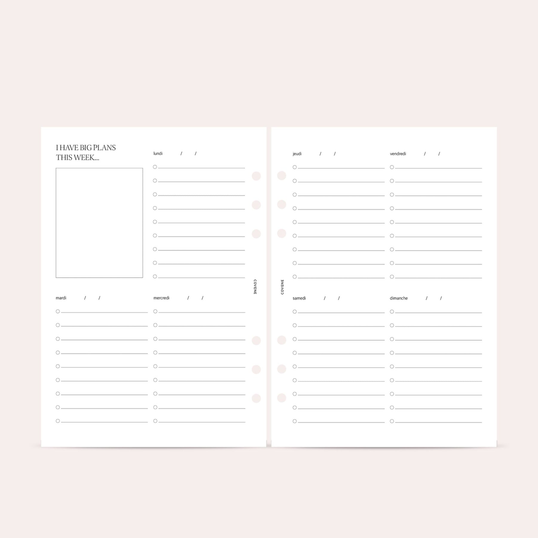Insert semainier - to do list