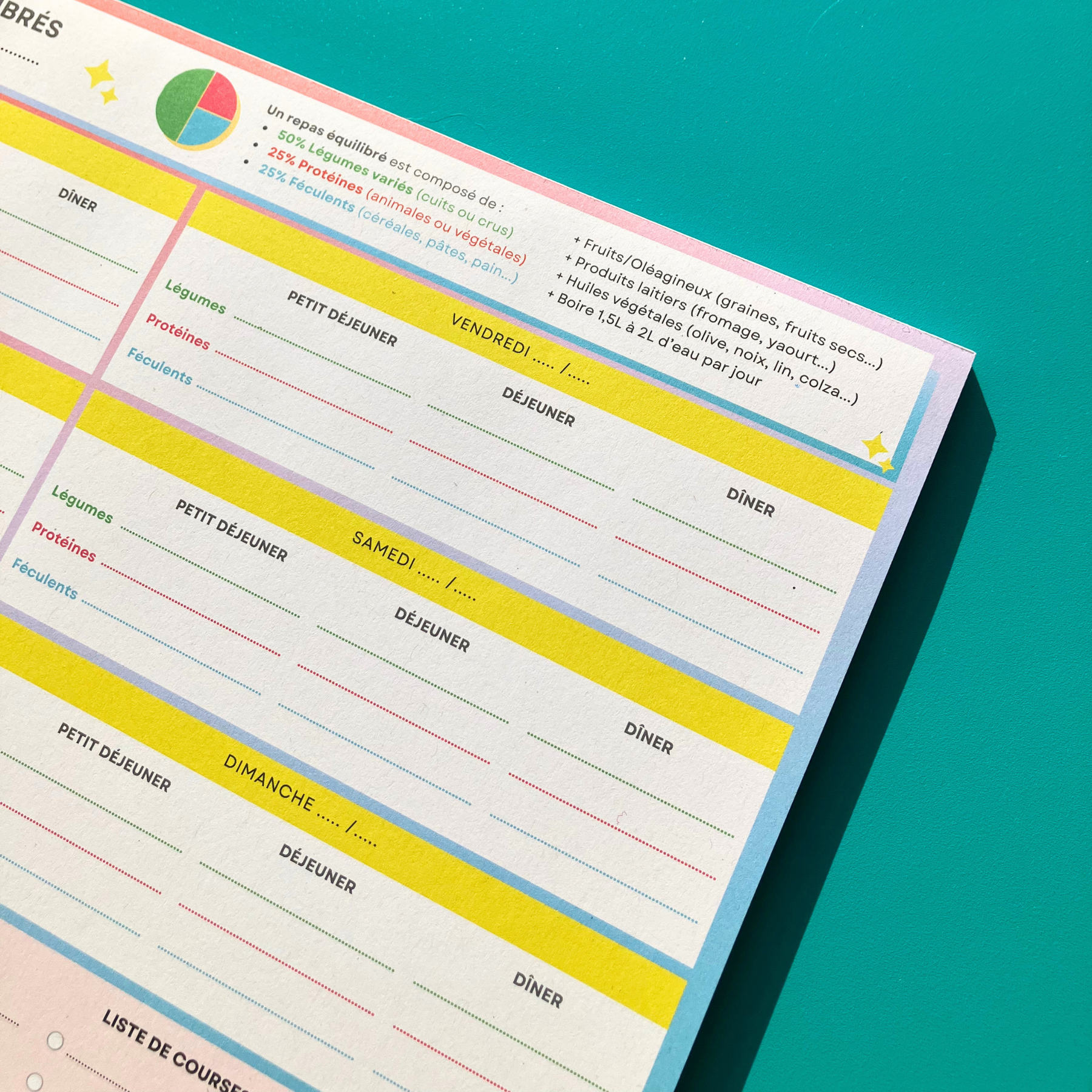 Bloc-Notes A4 - Planificateur Repas