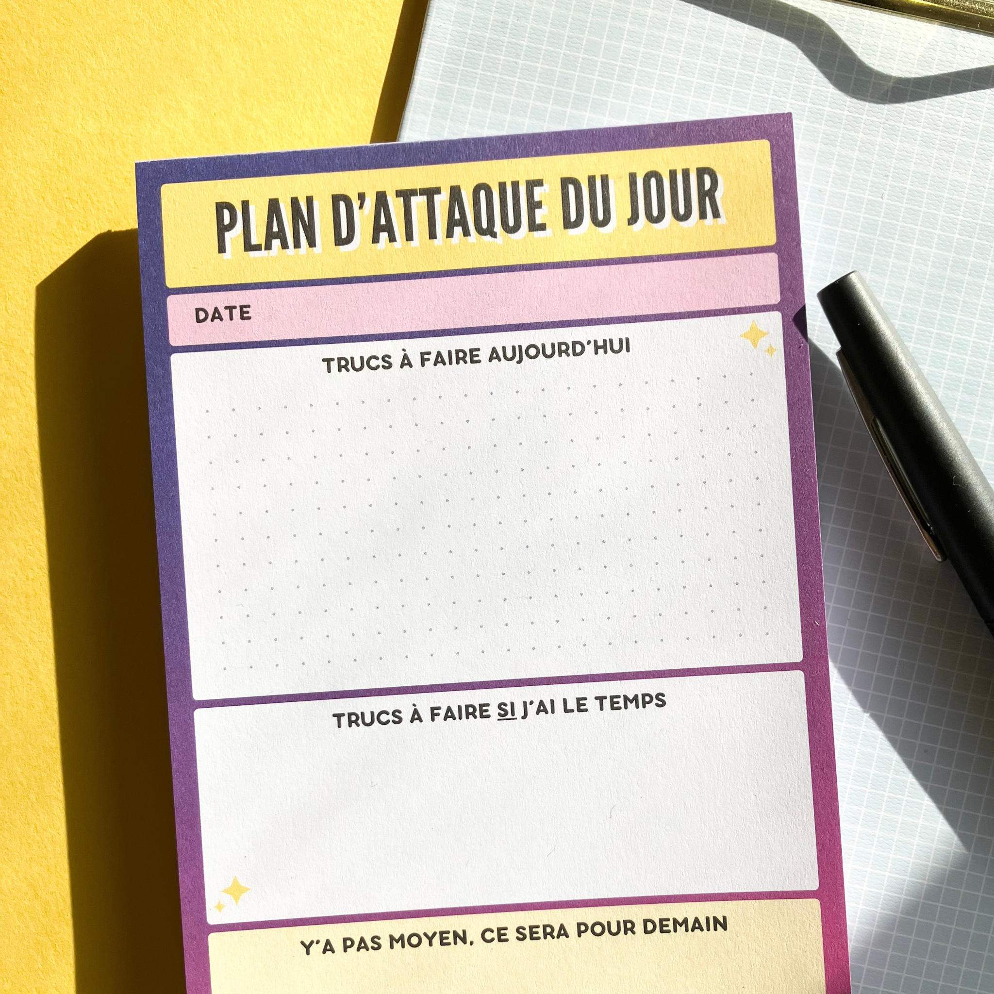 Bloc-notes - Plan d’Attaque du Jour