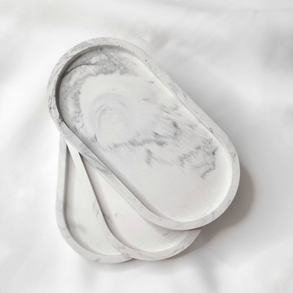 Plateau oval marbré