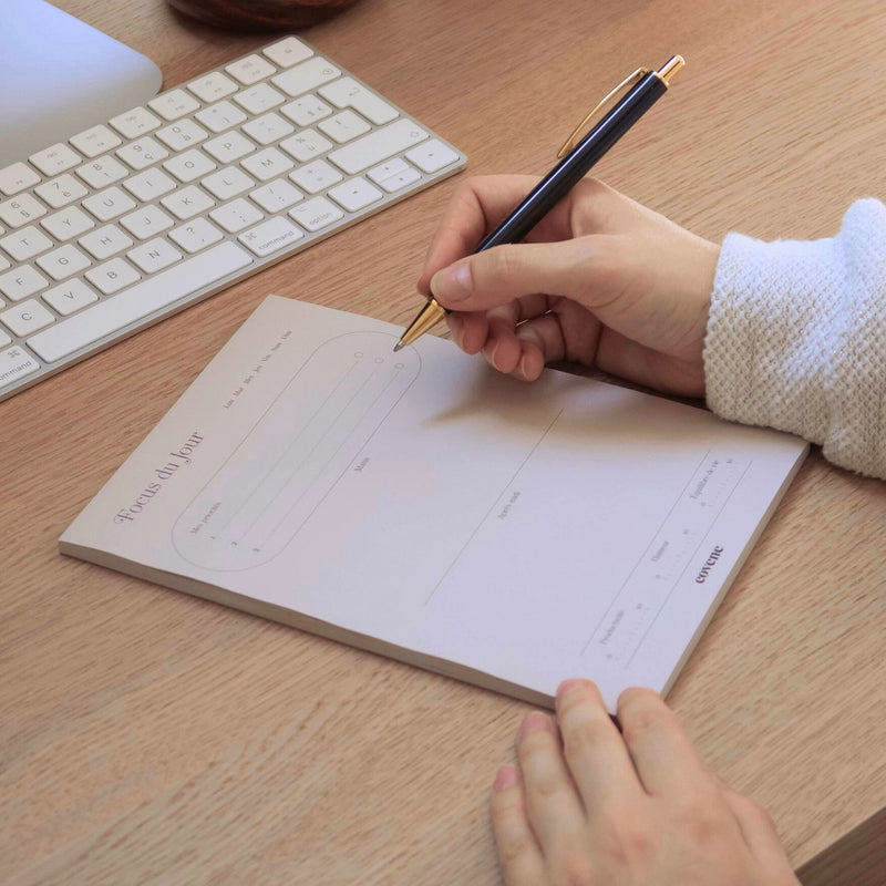 bloc note gris pour etre bien organisée