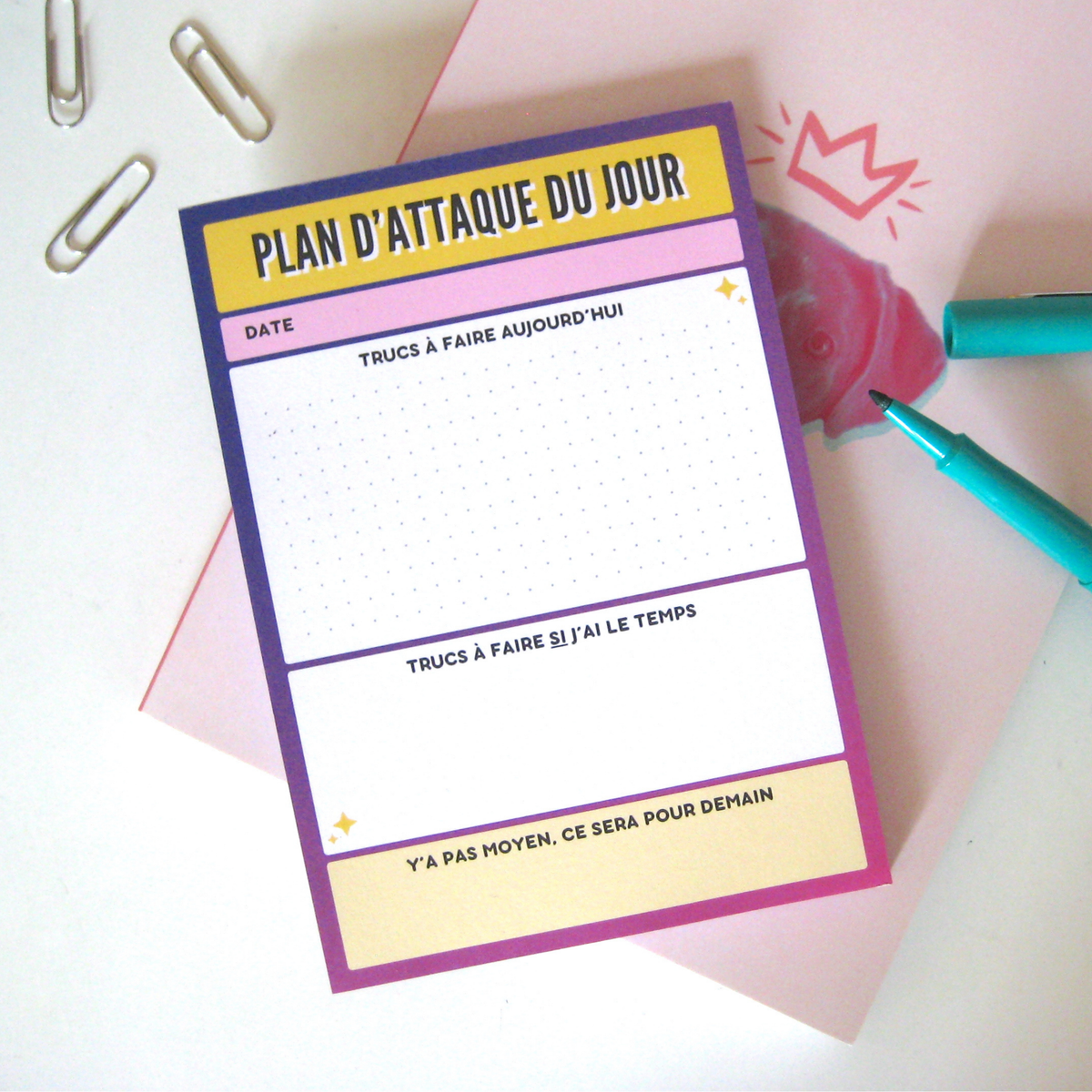 Bloc-notes - Plan d’Attaque du Jour